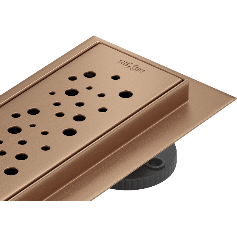 Mexen Flat 360° M12 Drehbarer Linienablauf 50 cm, gebürstetes Kupfer - 1C21050-40