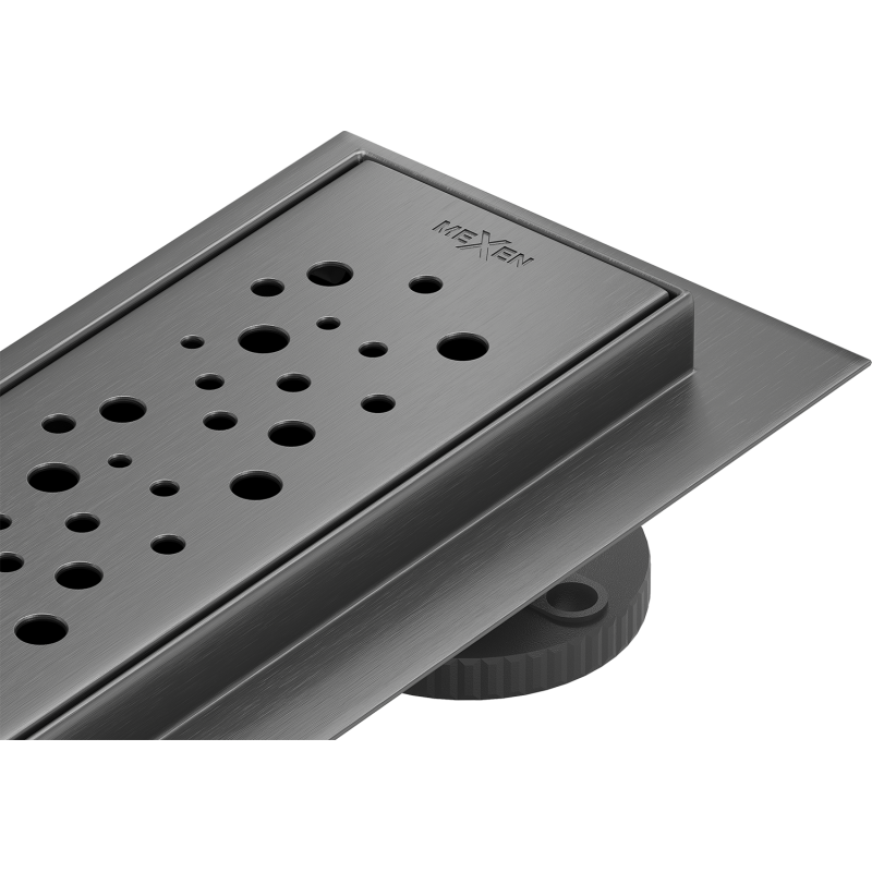 Mexen Flat 360° M12 Drehbarer Linienablauf 90 cm, gebürstetes Gun Grau - 1E21090-40