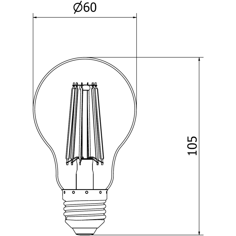 Mexen Vintis LED-Filament-Glühbirne E27, A60, 12W, Warm - 2700K, 1125 lm, amber - L150-E27-1227-50