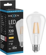 Mexen Vintis LED-Filament-Glühbirne E27, ST64, 6W, Warm - 2700K, 720 lm, klar - L152-E27-0627-00