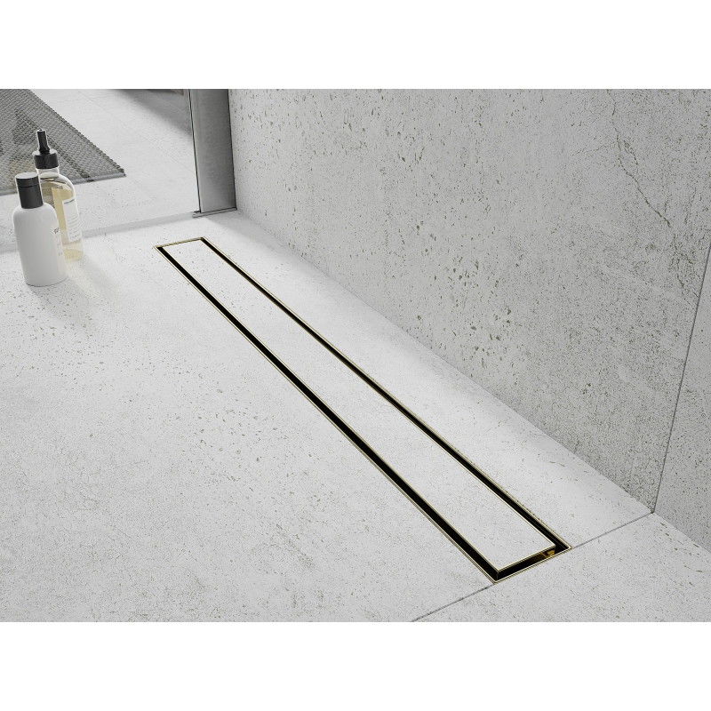 Mexen Flat 360° M13 drehbarer 2-in-1 Linienablauf 70 cm, gold - 1510070-40
