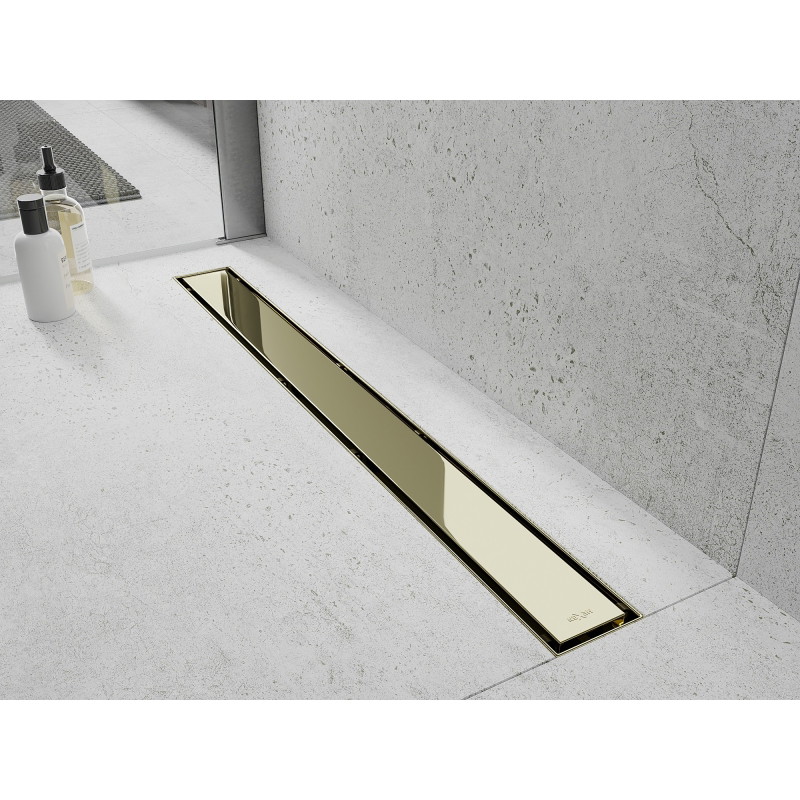 Mexen Flat 360° M13 drehbarer 2-in-1-Linienablauf 50 cm, gold - 1510050-40