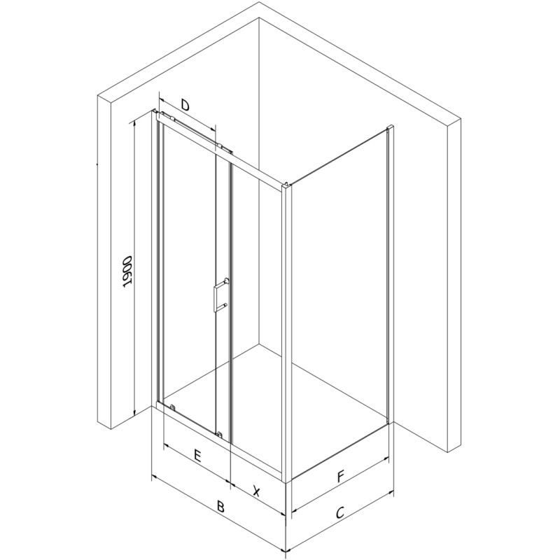 Mexen Apia Schiebeduschkabine 120 x 80 cm, transparent, schwarz + Flat Duschwanne, schwarz - 840-120-080-70-00-4070B