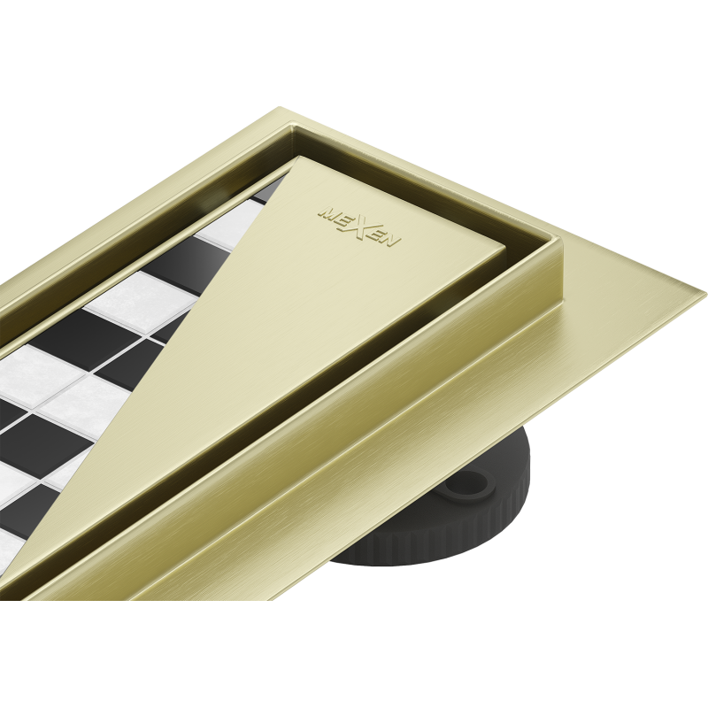 Mexen Flat 360° M13 Drehbarer Linienablauf 2-in-1 50 cm, gebürstet gold - 1A10050-40