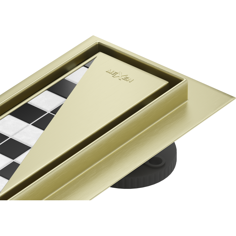 Mexen Flat 360° M13 Drehbarer Linienablauf 2-in-1 60 cm, gebürstetes Gold - 1A10060-40