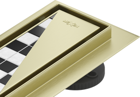Mexen Flat 360° M13 Drehbarer Linearablauf 2-in-1 90 cm, gebürstetes Gold - 1A10090-40