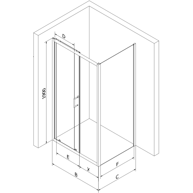 Mexen Apia Duschkabine schiebbar 140 x 80 cm, transparent, schwarz + Duschwanne Flat, schwarz - 840-140-080-70-00-4070B