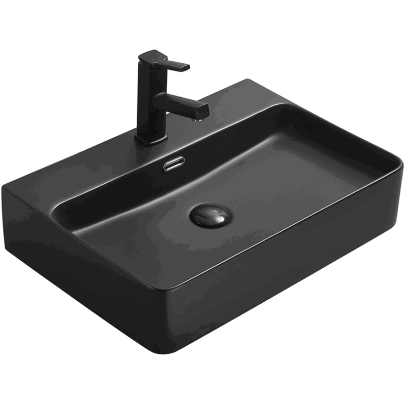 Mexen Lara Aufsatzwaschbecken 60 x 42 cm, schwarz matt - 21166085