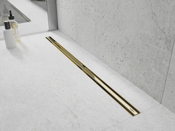 Mexen Flat 360° Slim Rotierende lineare Abflussrinne 100 cm, gold - 1541100