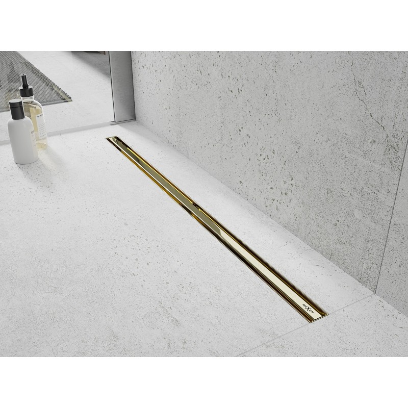 Mexen Flat 360° Slim Lineare Drehabflussrinne 90 cm, gold - 1541090