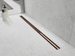 Mexen Flat 360° Slim rotierende Linienentwässerung 60 cm, Roségold - 1641060