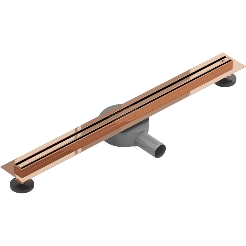 Mexen Flat 360° Slim drehbarer Linienablauf 50 cm, Roségold - 1641050
