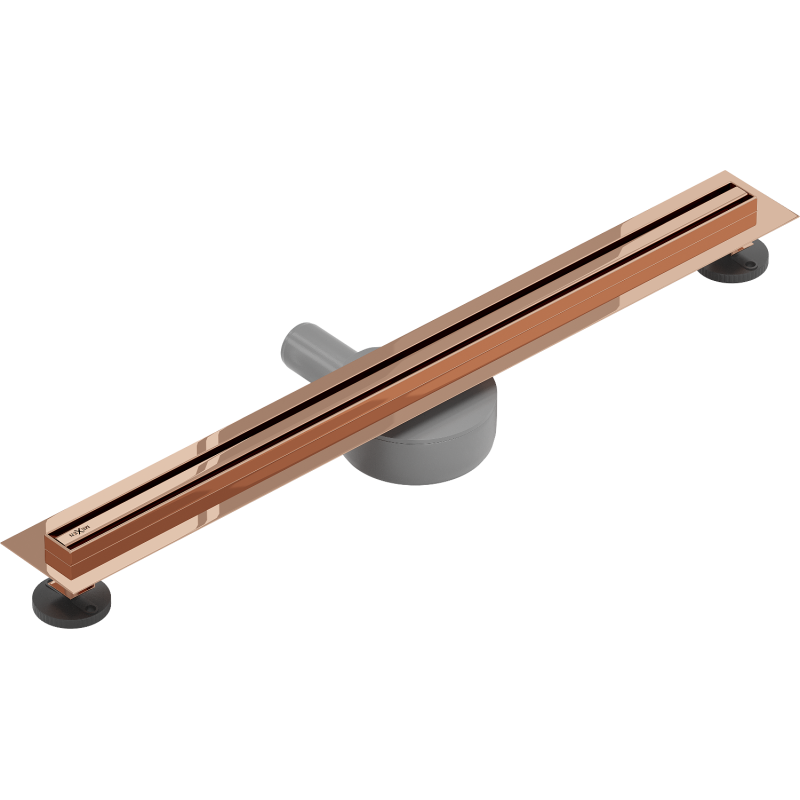 Mexen Flat 360° Slim drehbarer Linienablauf 50 cm, Roségold - 1641050