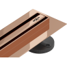Mexen Flat 360° Slim 130 cm drehbarer Linienablauf, Roségold - 1641130