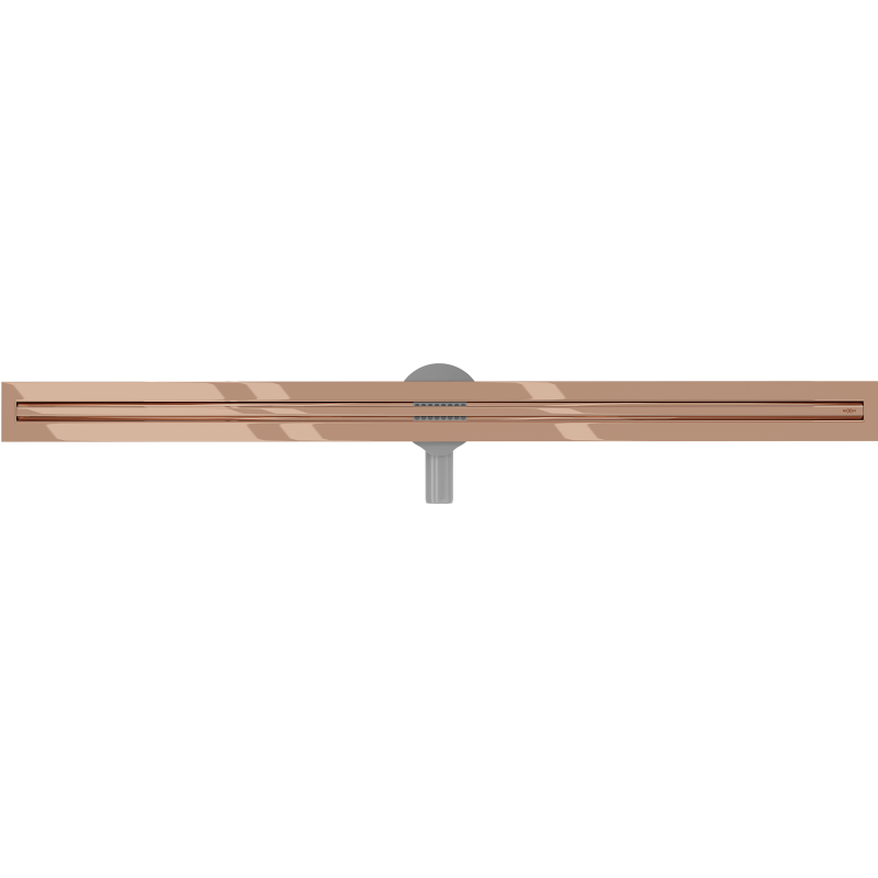 Mexen Flat 360° Slim drehbarer Linienablauf 140 cm, Roségold - 1641140