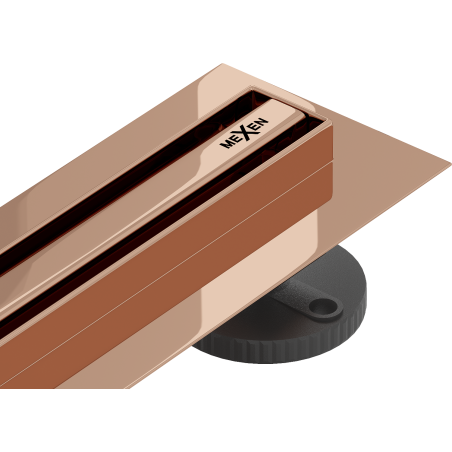 Mexen Flat 360° Slim drehbare Linienentwässerung 160 cm, Roségold - 1641160