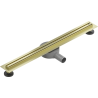 Mexen Flat 360° Slim drehbarer linearer Abfluss 50 cm, gebürstetes Gold - 1A41050