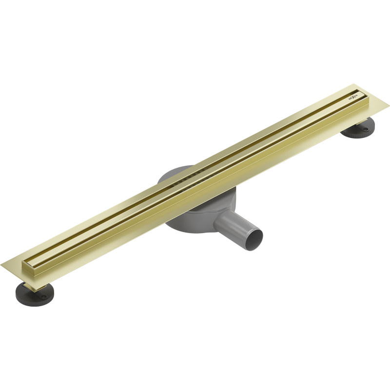 Mexen Flat 360° Slim drehbarer linearer Abfluss 60 cm, gebürstetes Gold - 1A41060