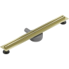 Mexen Flat 360° Slim drehbarer linearer Abfluss 60 cm, gebürstetes Gold - 1A41060