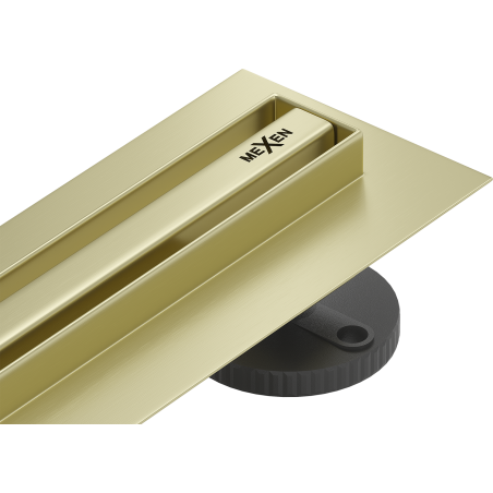 Mexen Flat 360° Slim Drehbarer Linienablauf 80 cm, gebürstetes Gold - 1A41080