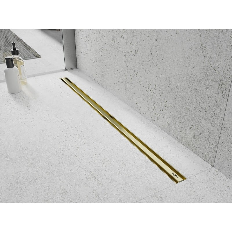 Mexen Flat 360° Slim drehbarer Linienablauf 160 cm, gebürstetes Gold - 1A41160