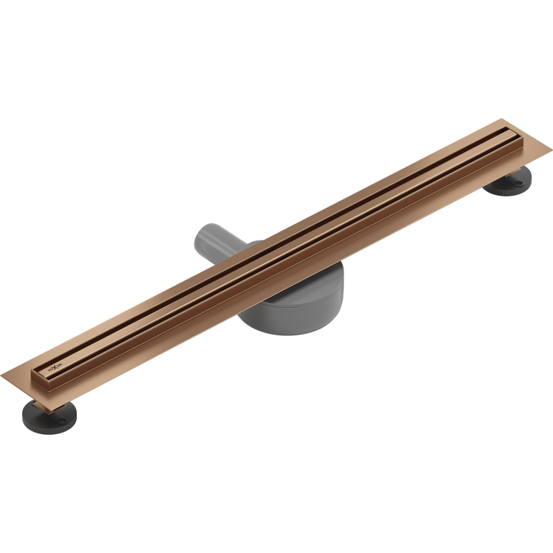Mexen Flat 360° Slim drehbarer Linienablauf 50 cm, gebürstetes Kupfer - 1C41050