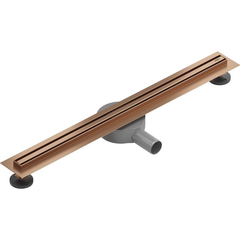 Mexen Flat 360° Slim drehbarer Linienablauf 50 cm, gebürstetes Kupfer - 1C41050