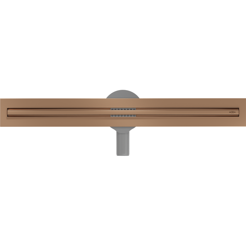 Mexen Flat 360° Slim Rotierender Linienablauf 70 cm, gebürstetes Kupfer - 1C41070
