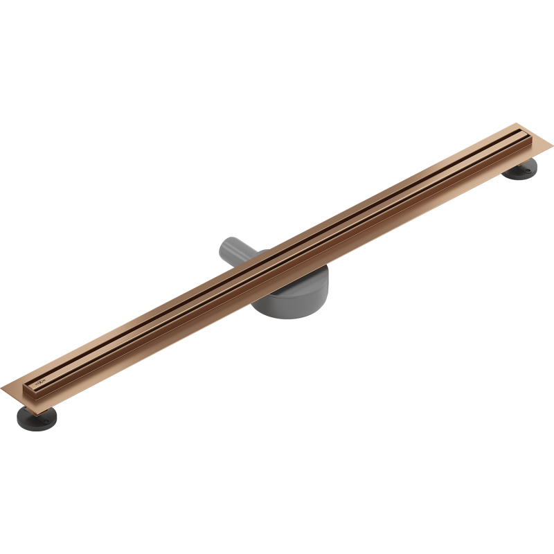 Mexen Flat 360° Slim Drehbarer Linienablauf 80 cm, gebürstetes Kupfer - 1C41080