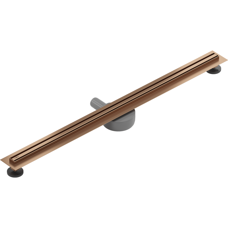 Mexen Flat 360° Slim drehbarer Linearablauf 100 cm, gebürstetes Kupfer - 1C41100