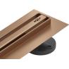 Mexen Flat 360° Slim 120 cm drehbarer Linienablauf, gebürstetes Kupfer - 1C41120