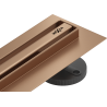 Mexen Flat 360° Slim drehbarer Linienablauf 130 cm, gebürstetes Kupfer - 1C41130
