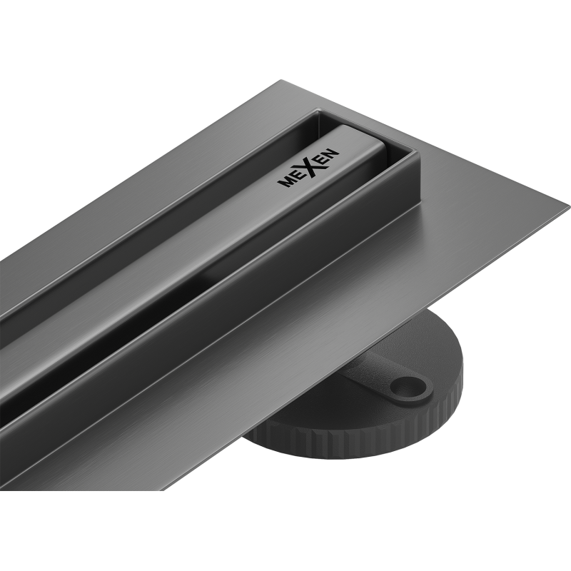 Mexen Flat 360° Slim Drehbarer Linienablauf 50 cm, gebürstetes Gun Gray - 1E41050