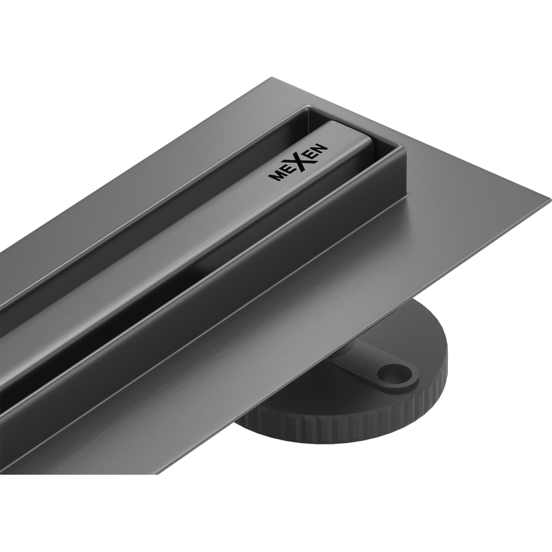 Mexen Flat 360° Slim drehbarer Linienablauf 80 cm, gun grey gebürstet - 1E41080