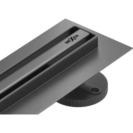Mexen Flat 360° Slim drehbarer Linearablauf 90 cm, gebürstetes Gun Gray - 1E41090