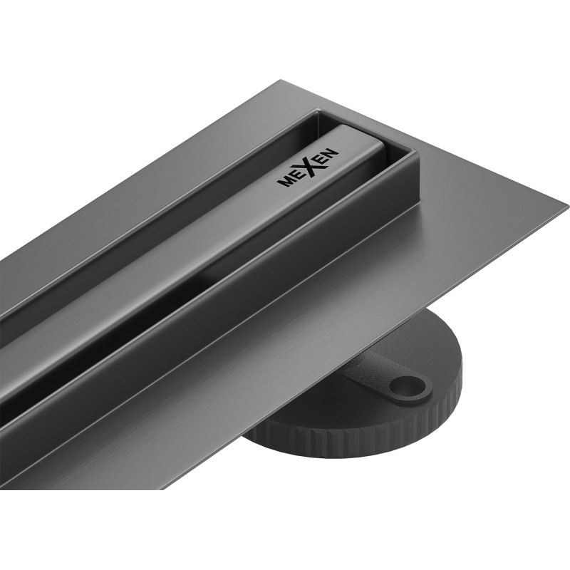 Mexen Flat 360° Slim Drehbarer Linienablauf 150 cm, Gun Gray gebürstet - 1E41150
