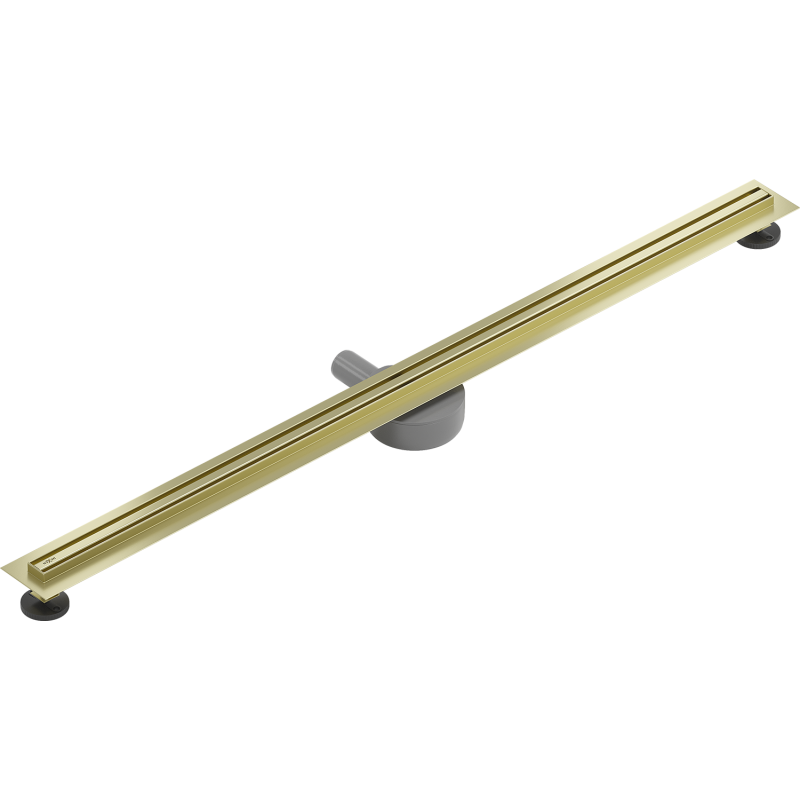 Mexen Flat 360° Slim drehbarer Linienablauf 130 cm, gebürstetes Gold - 1A41130