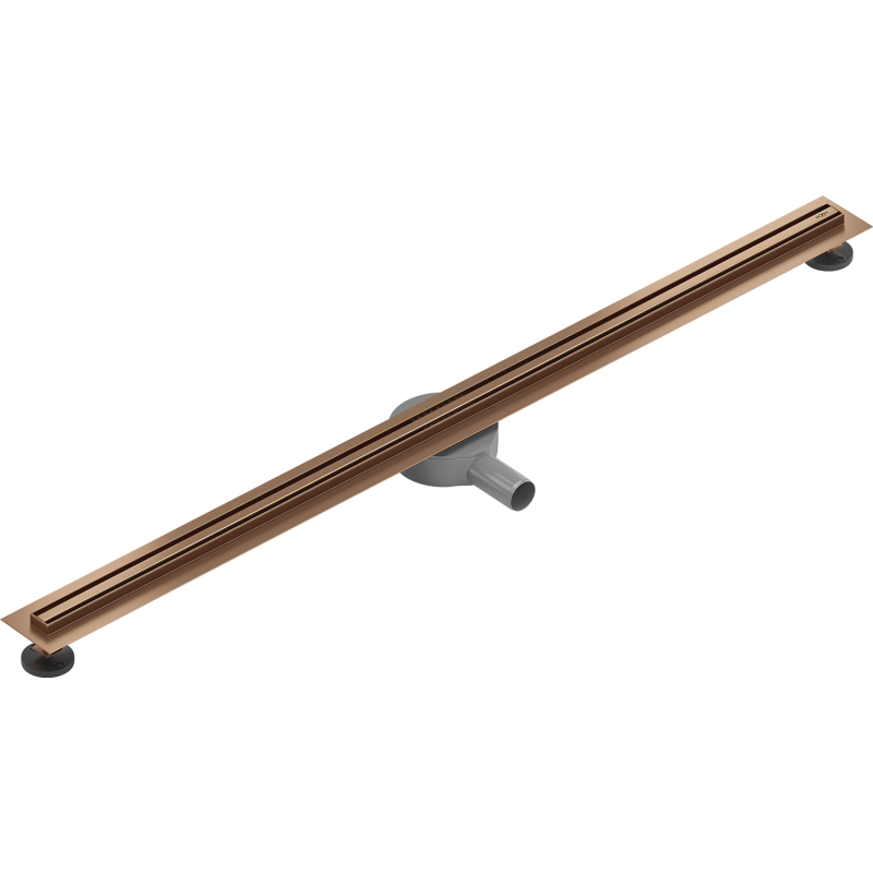 Mexen Flat 360° Slim 120 cm drehbarer Linienablauf, gebürstetes Kupfer - 1C41120