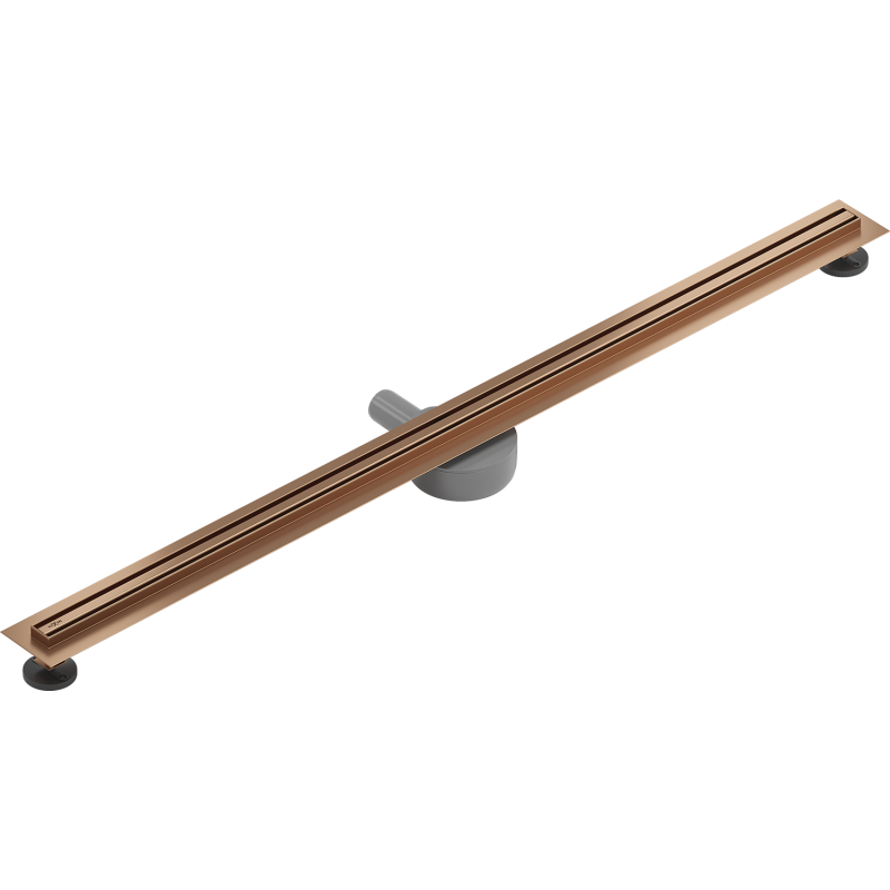 Mexen Flat 360° Slim 120 cm drehbarer Linienablauf, gebürstetes Kupfer - 1C41120