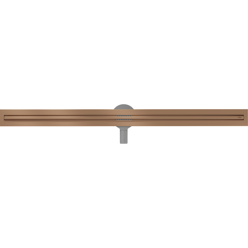 Mexen Flat 360° Slim 120 cm drehbarer Linienablauf, gebürstetes Kupfer - 1C41120