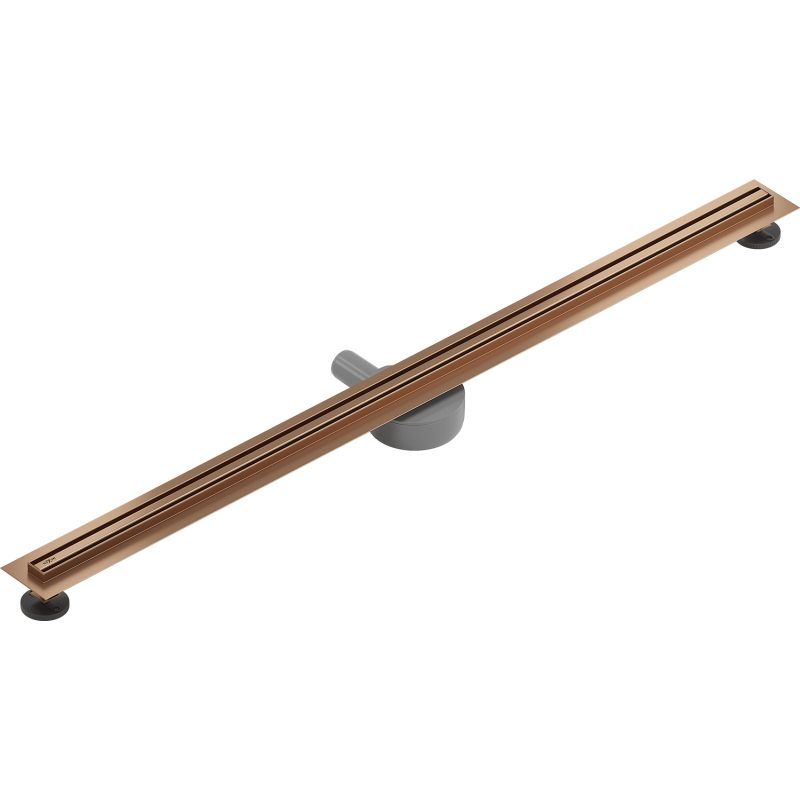 Mexen Flat 360° Slim drehbarer linearer Abfluss 140 cm, gebürstetes Kupfer - 1C41140