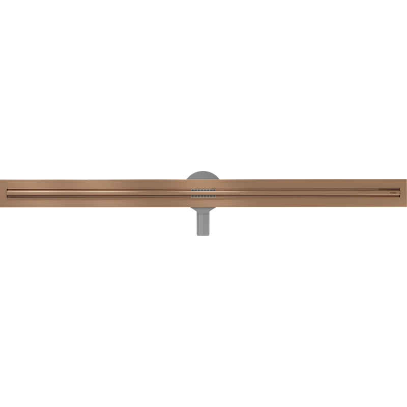 Mexen Flat 360° Slim drehbarer linearer Abfluss 140 cm, gebürstetes Kupfer - 1C41140