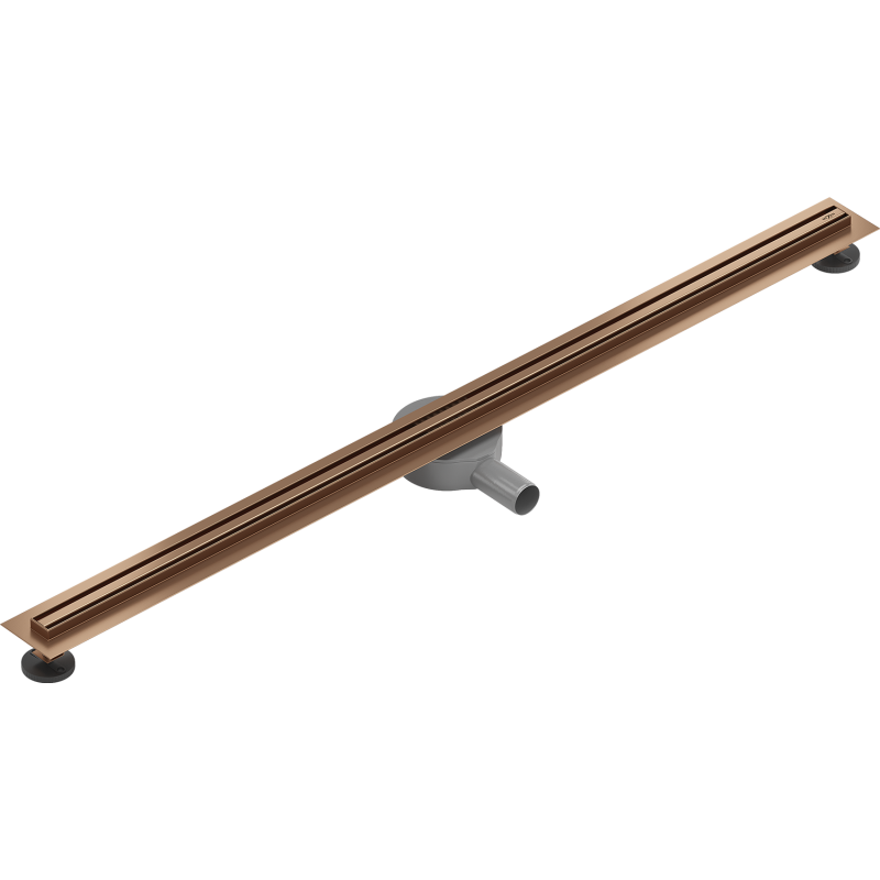 Mexen Flat 360° Slim drehbarer Linienablauf 150 cm, gebürstetes Kupfer - 1C41150