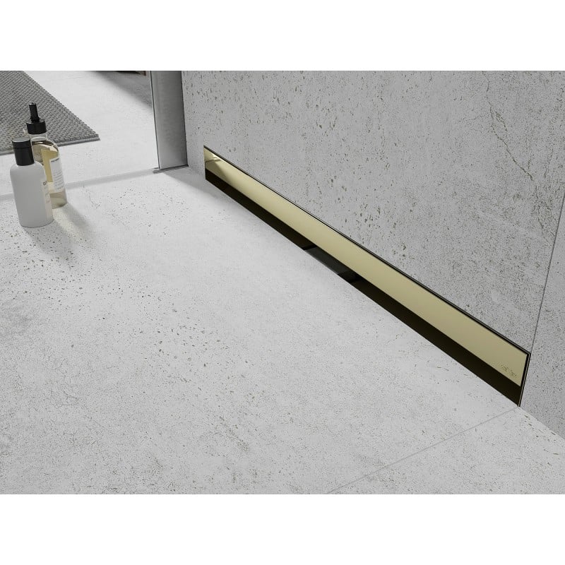 Mexen Flat Wall Wandablauf 2-in-1 110 cm, gold - 1530110