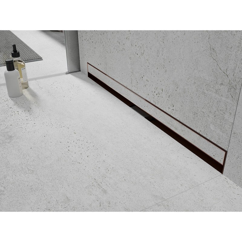 Mexen Flat Wall wandbündige Linienentwässerung 2-in-1 60 cm, Roségold - 1630060