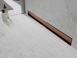Mexen Flat Wall Wand-linearablauf 2-in-1 80 cm, Roségold - 1630080