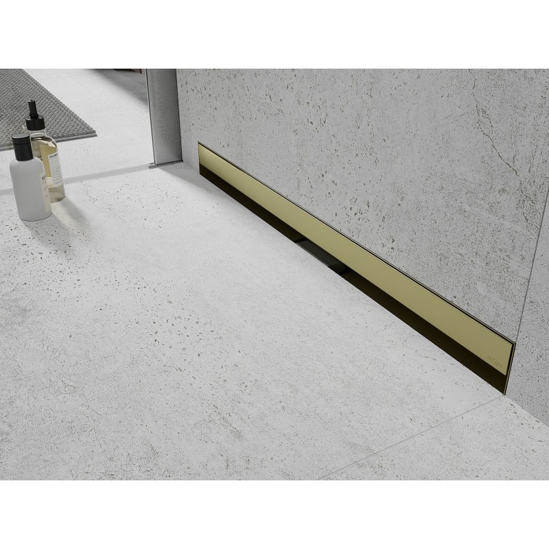 Mexen Flat Wall Wandlinienablauf 2-in-1 70 cm, gebürstet Gold - 1A30070