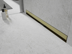 Mexen Flat Wall Wandlinienablauf 2-in-1 70 cm, gebürstet Gold - 1A30070