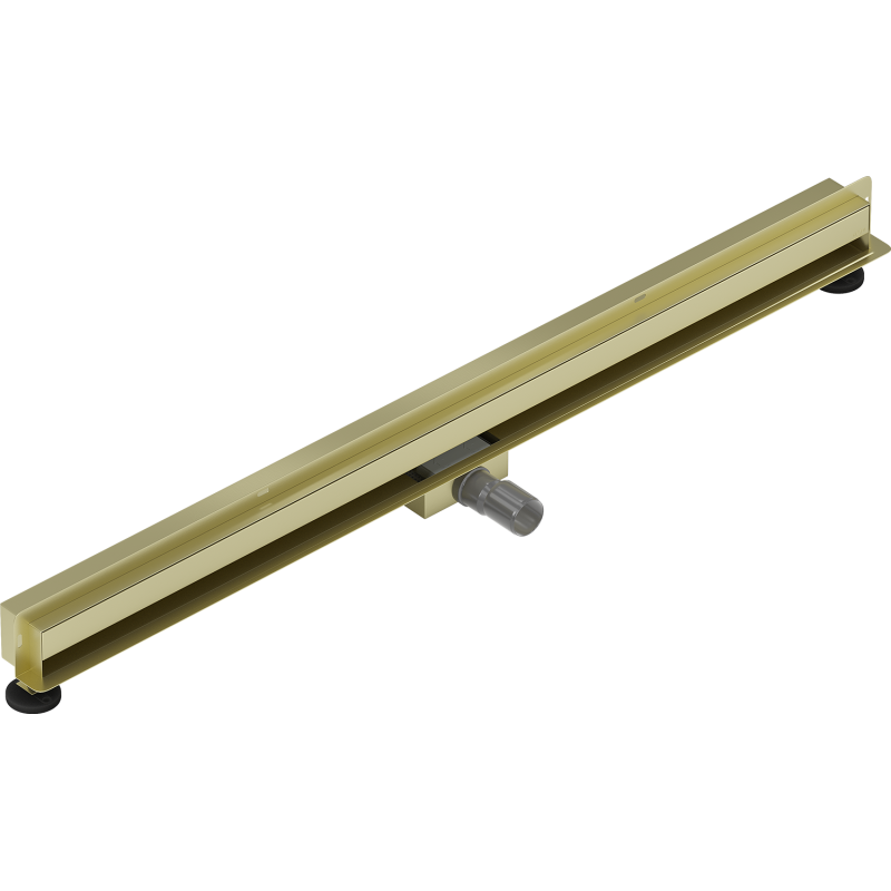 Mexen Flat Wall wandbündiger Linienablauf 2in1 120 cm, gebürstet gold - 1A30120