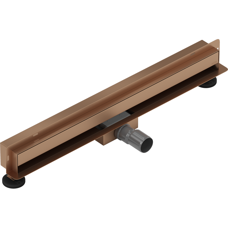 Mexen Flat Wall Wand Linearablauf 2-in-1 60 cm, gebürstetes Kupfer - 1C30060